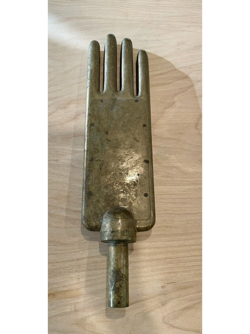 19th Century Industrial Solid Brass Hand Sculpture Glove Mold Factory 8 lbs